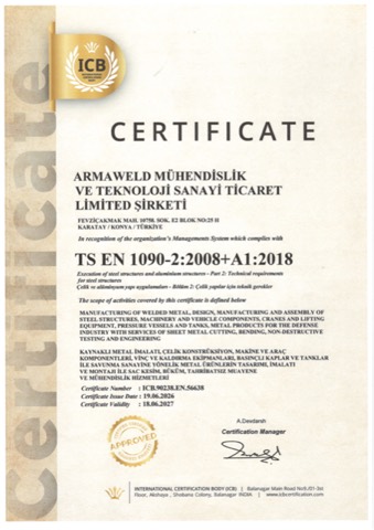 EN 1090-2 EXC3 Sertifikası