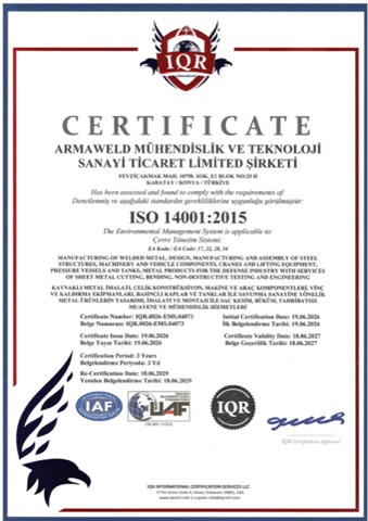 ISO 14001:2015 Sertifikası
