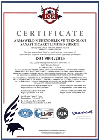 ISO 9001:2015 Sertifikası